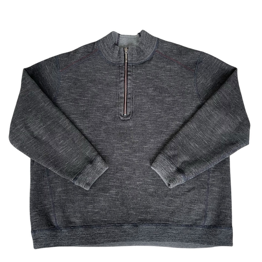 Tommy Bahama 1/2 Zip Reversible Sweater Men’s Size XL Gray Versatile